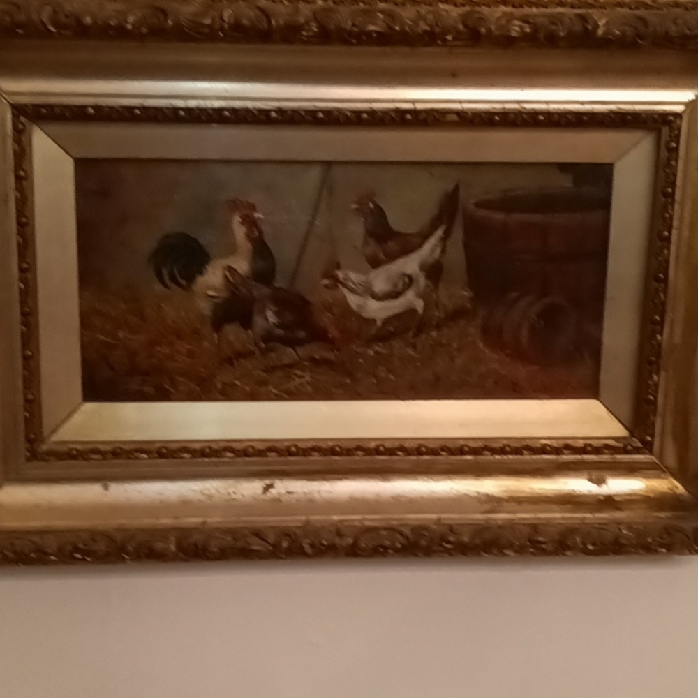 Antique painting .Signed by E. Clarke